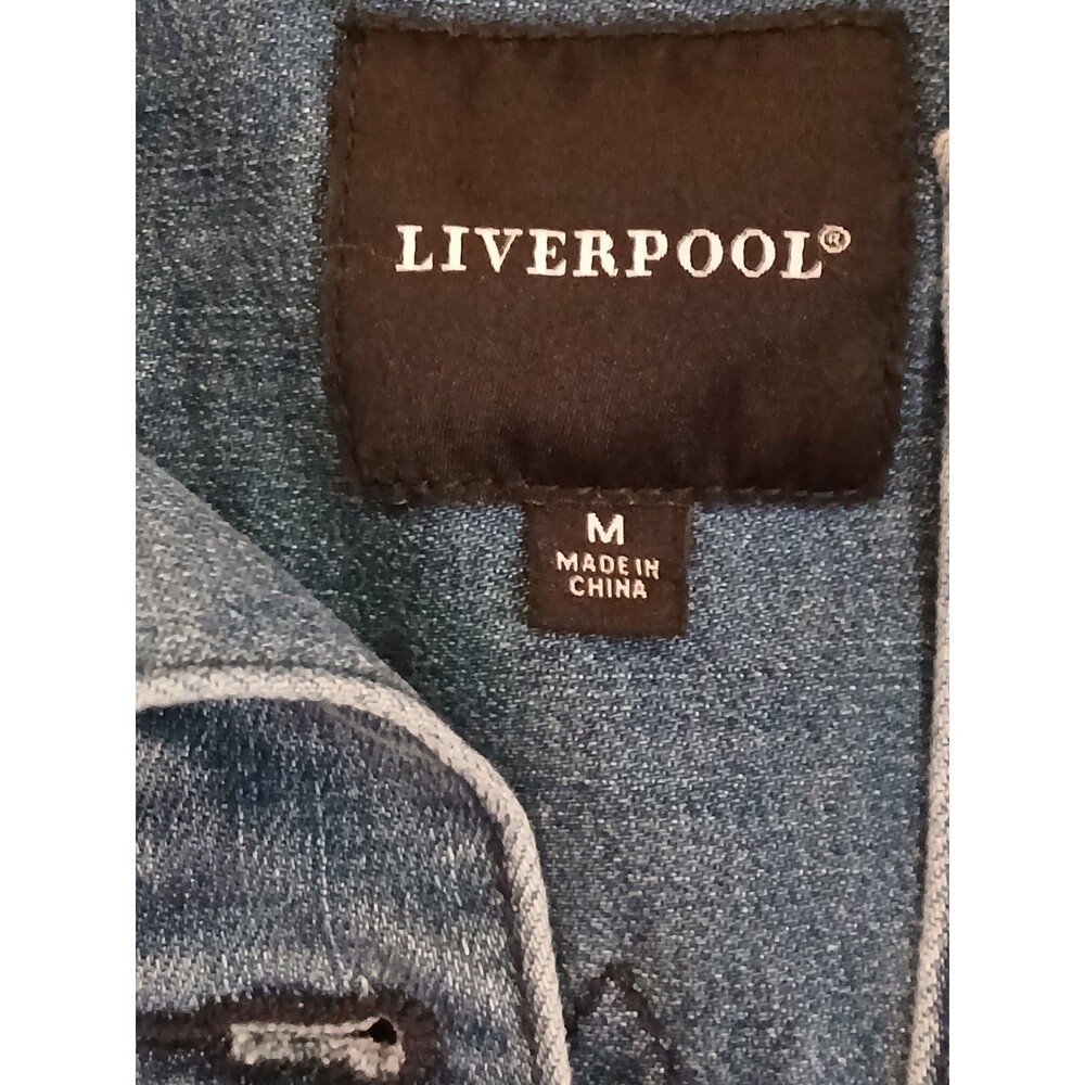 LiverPool Jean Jacket with flare cuffs inside pockets Medium NWOT - Picture 11 of 15